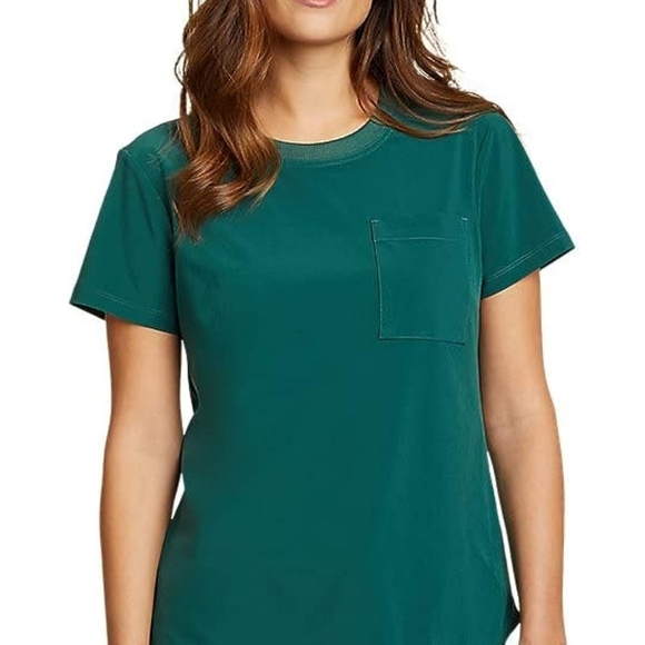 Eddie Bauer Women's Departure Short-Sleeve Pocket T-Shirt Dk Evergreen - Picture 1 of 4